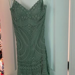 Sue Wong small mint crochet dress